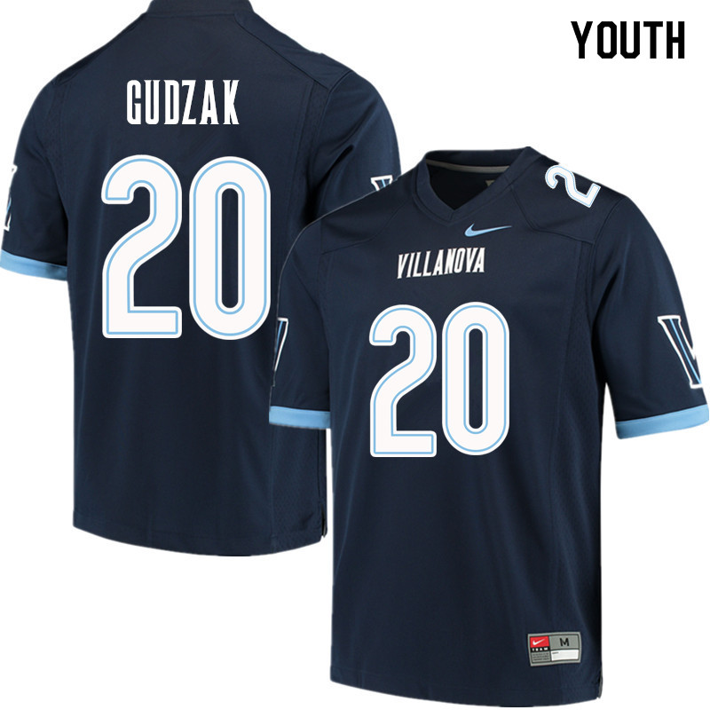 Youth #20 Matt Gudzak Villanova Wildcats College Football Jerseys Sale-Navy